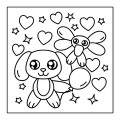 Fototapeta premium cartoon dog coloring pages for kids