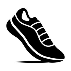 Modern Running Shoe Silhouette Vector Illustration. This vector illustration showcases a sleek and dynamic silhouette of a modern athletic running shoe.