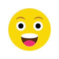 Single yellow face emoji icon with various moods