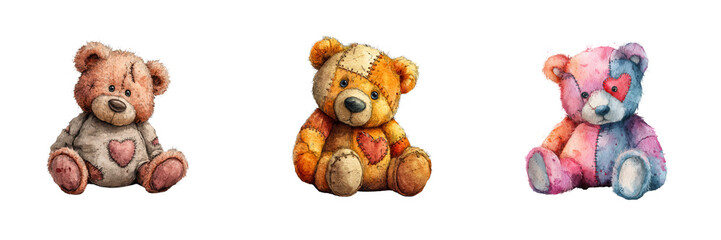 Charming Vintage Teddy Bears with Heart creations and Unique Colors