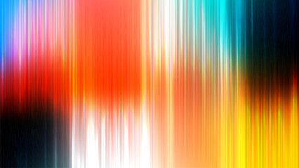 Neon abstract lines design on gradient background. Futuristic background for landing page. Holographic gradient stripes. Shiny lines texture. Psychedelic neon color shading. Vector illustration.