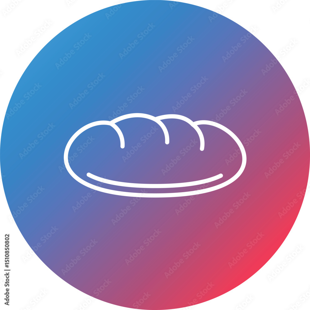 Poster baguette line gradient circle background icon