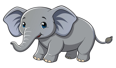 Naklejka premium Adorable cartoon baby elephant illustration