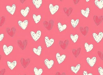 Charming Pink and White Hearts Pattern for Valentine's Day, Romantic Gifts, and Sweet Decor