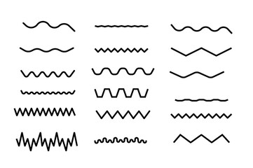 waves line set. wave ornament pattern. set of wavy zigzag lines. wave thin line background. vector zigzag and wavy horizontal underline. vector illustration