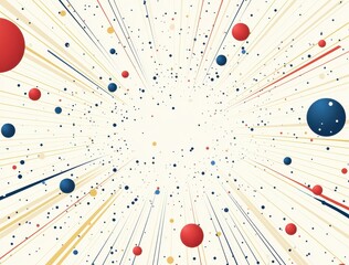 Abstract Radial Explosion with Colorful Spheres and Lines for Science, Technology, and Dynamic Event Graphics