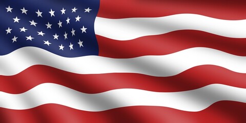 Obraz premium USA Waving Flag Background Design 4th of July Independence Celebration American Patriotic