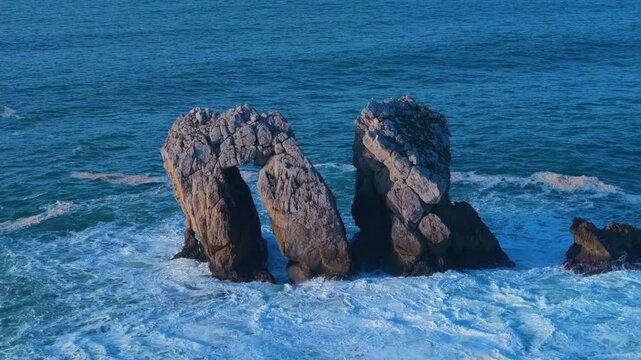 Sunset lights in the Urro del Manzano area of ​​the Dunes of Liencres Natural Park. Liencres, Pi&eacute;lagos Municipality, Costa Quebrada Geopark, Cantabrian Sea, Cantabria, Spain, Europe