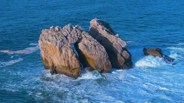 Sunset lights in the Urro del Manzano area of ​​the Dunes of Liencres Natural Park. Liencres, Pi&eacute;lagos Municipality, Costa Quebrada Geopark, Cantabrian Sea, Cantabria, Spain, Europe