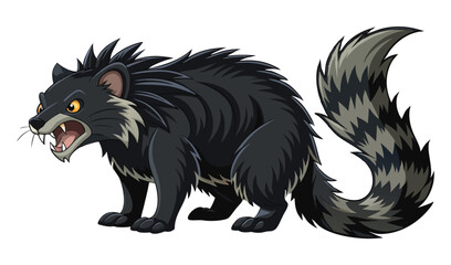 Fototapeta premium Cartoon illustration of an angry binturong