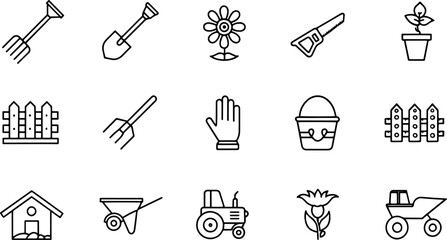 garden icon set  agriculture related icons  garden.eps