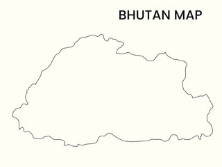 Map of Bhutan, Bhutan Map Vector Illustration.