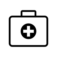 Obraz premium First aid box icon, medical briefcase icon.