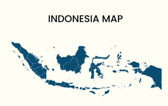 Map of Indonesia, Indonesia Map Vector Illustration.