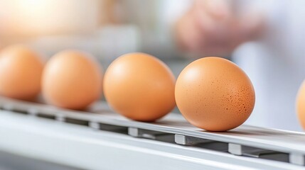 Egg production line in modern food factory for industrial efficiency and quality control