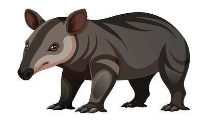 Fototapeta premium Cartoon illustration of a south american tapir