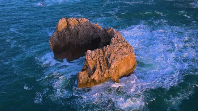Sunset lights in the Urro del Manzano area of ​​the Dunes of Liencres Natural Park. Liencres, Pi&eacute;lagos Municipality, Costa Quebrada Geopark, Cantabrian Sea, Cantabria, Spain, Europe