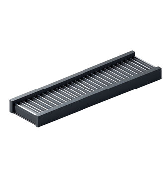 Isometric 3D escalator icon with handrails and steps. Cleanly rendered for facility UI, shopping mall visuals, or real estate concepts. Transparent PNG format with modern style.
