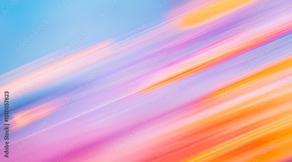 Poster multi colored abstract background with diagonal pastel light streaks. blur gradient lines and motion