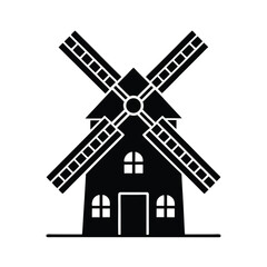 Mill Icon Vector Flat And Clean Look