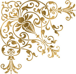 ornamental gold corner frame clipart