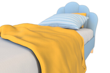 Twin Bed Frame with Scalloped Headboard 3D Mode