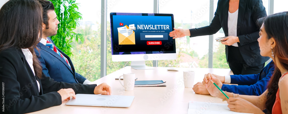 Poster newsletter signup page on computer for customer to subscribe snugly newsletter update information to