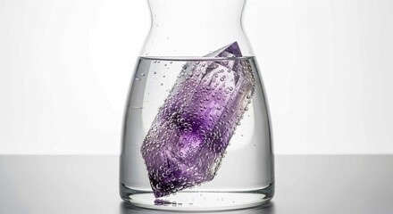 Amethyst Crystal Infused Water in Glass Carafe