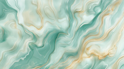 Swirling water-inspired motion with pale aqua and pearl hues, creating semi-transparent waves and liquid folds across a smooth background.