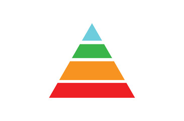 Pyramid infographic template icon. Levels of triangular pyramid. levels with colors for business concept. vector illustration on white background. Eps file 81.