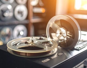 Vintage reel-to-reel audio tape players