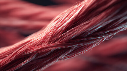 Macro Close-Up of Natural Red Muscle Fibers with Organic Texture and Layered Detail for Medical Study