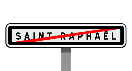 Panneau de sortie Saint-Rapha&euml;l, Var, Provence-Alpes-C&ocirc;te d'Azur