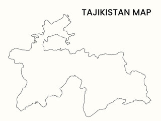 Map of Tajikistan, Tajikistan Map Vector Illustration. Tajikistan