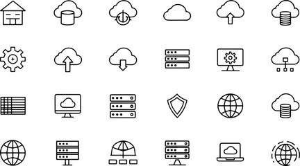 web hosting icon set  containing internet  cloud c (1).eps