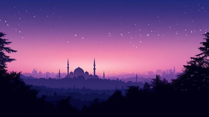 Mystical mosque at dawn