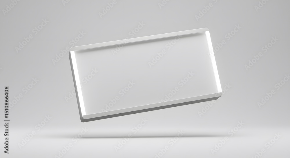 Aufkleber floating white rectangular panel design mockup minimalist 3d rendered image
