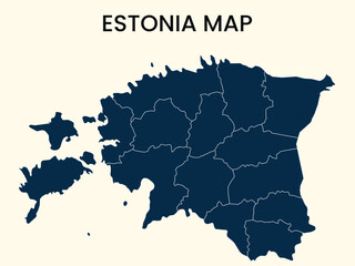 Map of Estonia, Estonia Map Vector Illustration.