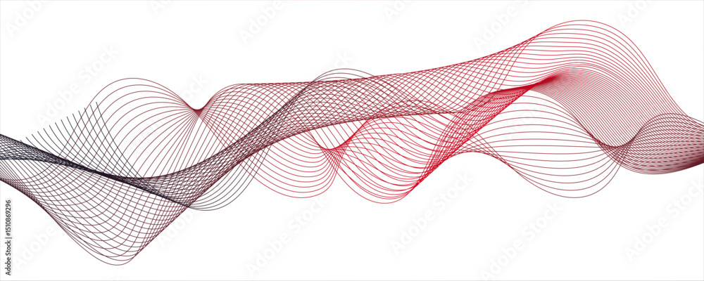 Poster minimalist abstract wave design consisting of smooth.modern colorful flowing wave lines and glowing 
