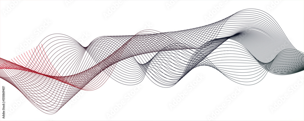 Poster minimalist abstract wave design consisting of smooth.modern colorful flowing wave lines and glowing 