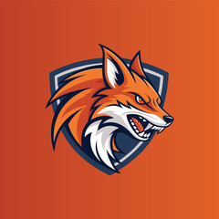 Vector illustration of Savage Aggressive Fox Logo: Striking Vector Illustration for Intense Sport and E-Sport Teams cartoon mascot  logo vector icon 