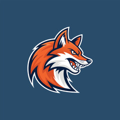 Vector illustration of Savage Aggressive Fox Logo: Striking Vector Illustration for Intense Sport and E-Sport Teams cartoon mascot  logo vector icon 