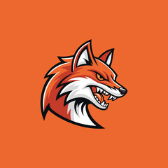 Vector illustration of Savage Aggressive Fox Logo: Striking Vector Illustration for Intense Sport and E-Sport Teams cartoon mascot  logo vector icon 