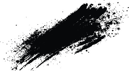  Abstract Black Brush Stroke on White Canvas. Abstract black in splash, paint, brush strokes, stain grunge isolated on white background,	
