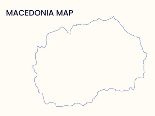 Map of Macedonia, Macedonia Map Vector Illustration.