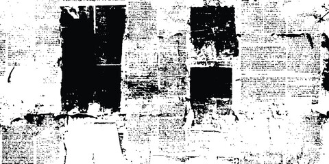 Obraz premium Vector old white newspaper paper grunge vintage background. Vintage grunge newspaper collage background. Newspaper with old grunge vintage unreadable paper texture background. 