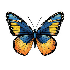 Obraz premium Colorful butterfly wings illustration on transparent background
