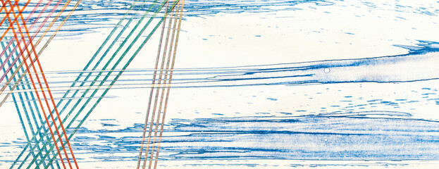 Colorful stripes on white paper, abstract background