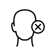 Obraz premium Hearing disability. No hear or mute, deaf ear. Deafness outline symbol. Deaf people sign. Line icon. Vector illustration.