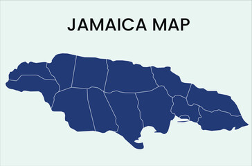 Map of Jamaica, Jamaica Map Vector Illustration.
